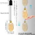 thumbnail image 4 of FSLiving Adjustable Height Juno Track Lighting Pendants, 6.5 ft Cord, J-Type Dimmable Vintage Natural Wood E26 Socket Chandeliers Amber Hammered Glass Shade for Bar 3 Lights Kitchen Ceiling, 4 of 7