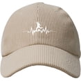 thumbnail image 2 of Soccer Ball Heartbeat Hat Corduroy Baseball Cap Vintage Adjustable Trucker Caps for Outdoor Travel Beige, 2 of 9