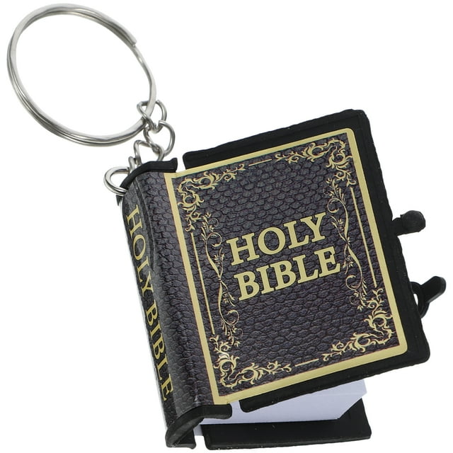 KAKOWELY 10 llaveros de metal con colgante de Biblia, llaveros con colgante de libro en miniatura, regalos religiosos
