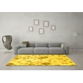 thumbnail image 3 of Ahgly Company Machine Washable Indoor Square Abstract Yellow Modern Area Rugs, 4' Square, 3 of 4