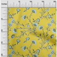 thumbnail image 1 of oneOone Viscose Jersey Yellow Fabric Leaves & Flower Floral Sewing Fabric By The Yard Printed Diy Clothing Sewing Supplies 60 Inch Wide, 1 of 5
