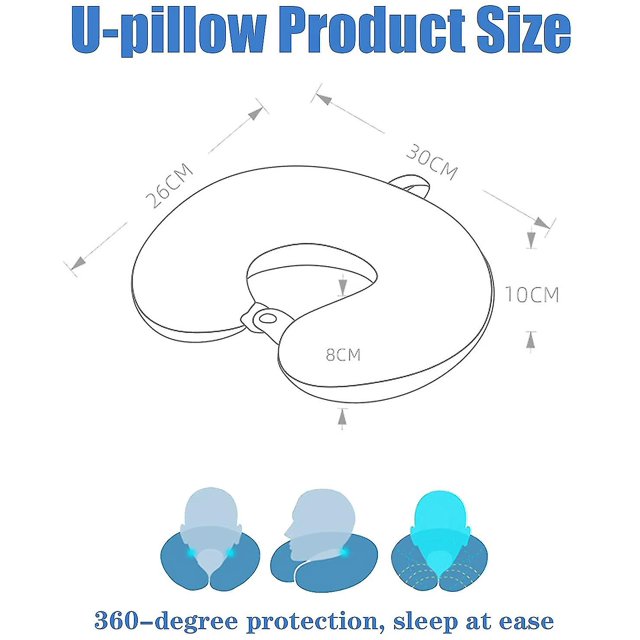 Almohada para el cuello para viajar, almohada de viaje de espuma viscoelástica pura para vuelo kaili Sencillez
