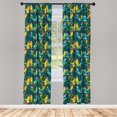 thumbnail image 2 of Ambesonne Blue Curtains, Colorful Lovebirds Drawing, Pair of 28"x63", Orange Dark Teal and Brown, 2 of 4