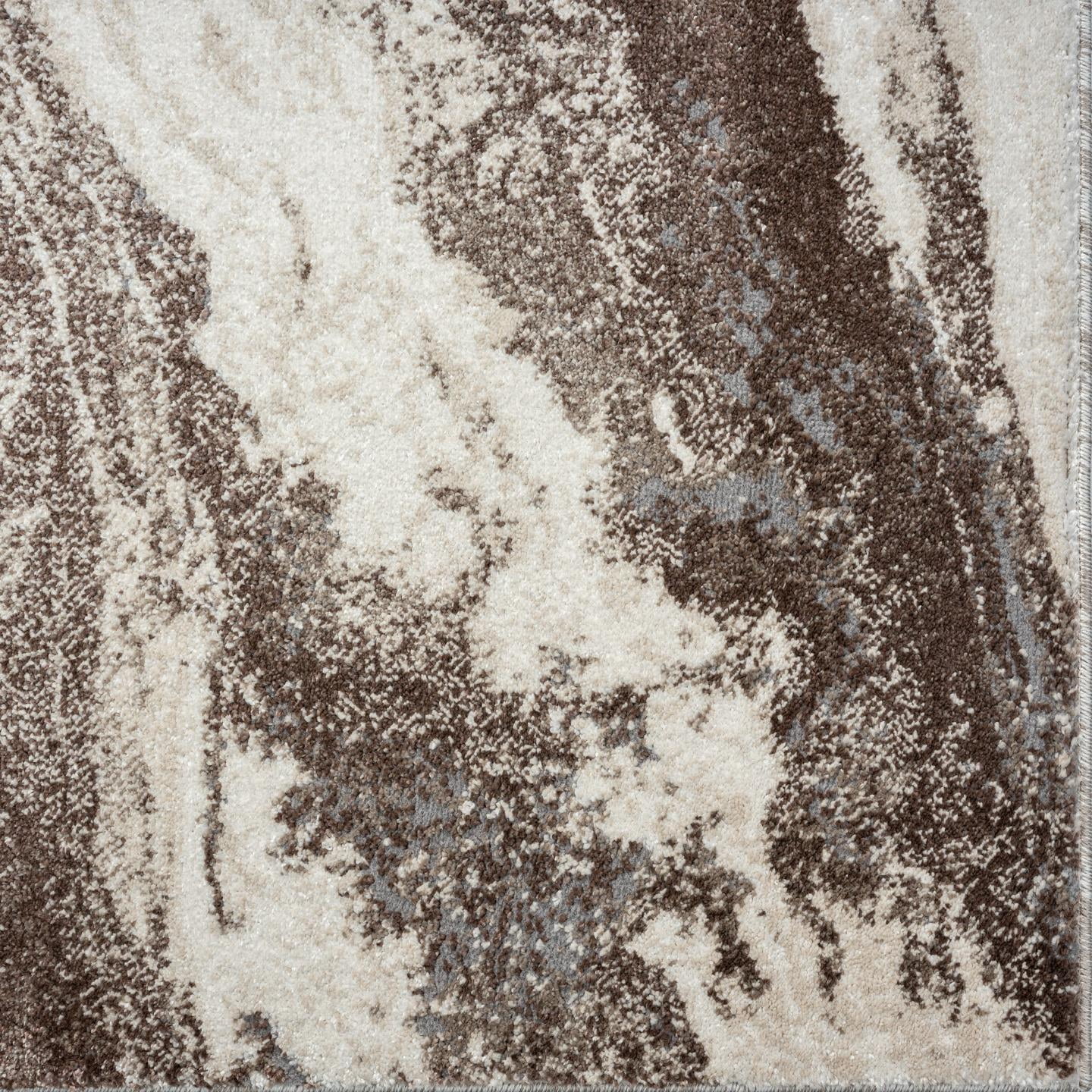 Luxe Weavers Geometric Abstract Brown 5x7 Art Deco Marble Swirl Area Rug