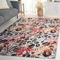thumbnail image 3 of SAFAVIEH Malibu Aletha Leaves Polyester Machine Washable Area Rug, Ivory/Rust, 6' x 6' Square, 3 of 12