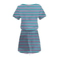 thumbnail image 5 of Sakmal Summer Dresses for Women 2025 Vacation Midi Sundress Dress Striped T Shirt Scoop Neck Dresses with Pockets, 5 of 5