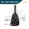 thumbnail image 4 of AKS KEYS Replacement for Chrysler Dodge Remote Key Shell Small Panic 4 Buttons Keyway Ilco Y159 Compatible with 2004 - 2012 Select Models. Shell Only, Electronic Board not Included, 4 of 5