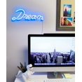 thumbnail image 3 of Isaac Jacobs 17" x 6" LED Neon Blue “Dream” Wall Sign for Cool Light, Wall Art, Powered by USB Wire, 3 of 6