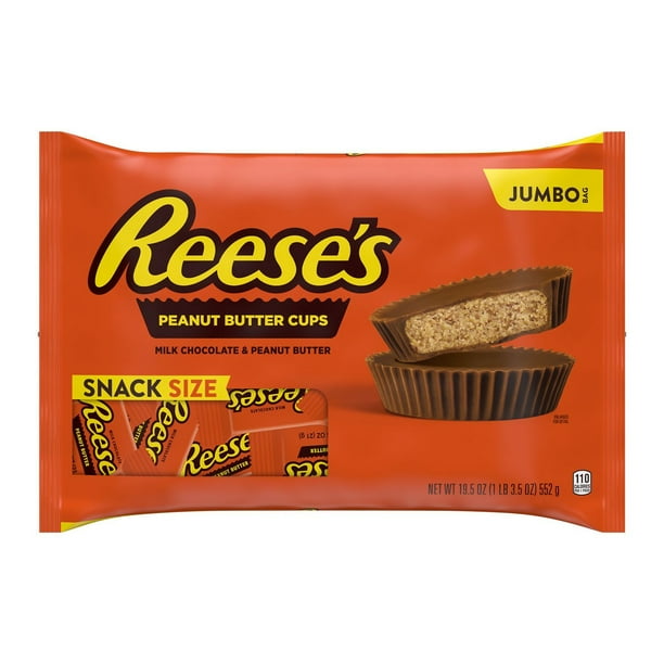 REESE'S, Milk Chocolate Peanut Butter Cups Snack Size Candy, Gluten