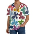 thumbnail image 3 of JUNZAN Mens Casual Button Down Shirts Short Sleeve Colorful Butterflies Print Shirt-Small, 3 of 7