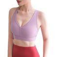 thumbnail image 1 of Sujetador de yoga para mujer, deportes, acanalado, cuello en V, entrenamiento, jogging, sin aros yeacher Ropa interior femenina, 1 of 7
