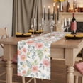 thumbnail image 2 of Pink Watercolor Floral Table Runner, Spring Botanical Leave Flowers Washable Cotton Linen Table Runners 48 Inches Long, Dresser Scarf Runner for Nightstand/Coffee/End Tables 13''x48'', 2 of 9