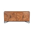 thumbnail image 6 of Taran Designs Mason 4-door Geometric Pattern Solid Wood Sideboard in Brown, 6 of 10