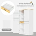 thumbnail image 4 of Kitchen Pantry Storage Cabinet, 40.2x20x71.3 inch Tall Farmhouse Freestanding Large Cupboard Pantry Cabinet with 8 Door Shelves, 2 Adjustable Shelves, 2 Drawers for Kitchen Dining Room, White, 4 of 9