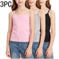 thumbnail image 3 of yillto Girl Undershirts Camisoles 3 Pack Soft Sleeveless Cami Girls Kids Summer Tank Tops 1-12 Years, 3 of 5