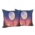 thumbnail image 6 of Ambesonne Fantasy Throw Pillow Cover 2 Pack, Dog Under Huge Moon, 20", Navy Coral, 6 of 6