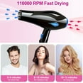 thumbnail image 4 of Morfone Hair Dryer, Professional Negative Ionic Thermo-Control Blow Dryer with Hair Diffuser & Nozzle, Black, 4 of 10