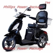 E-Wheels - EW-36 Elite Scooter with Electromagnetic Brakes - 3-Wheel - Black - PHILLIPS POWER PACKAGE TM - $500 VALUE