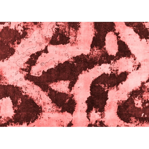 Ahgly Company Indoor Rectangle Abstract Red Modern Area Rugs, 7' x 10'