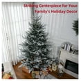 thumbnail image 4 of 7.5 FT Artificial Christmas Tree, Flocked Hinged Xmas Tree with 1218 Tips, Steel Base, Auto Open, Green, 4 of 9