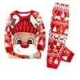 thumbnail image 3 of URMAGIC Matching Family Pajamas Sets Christmas Pjs with Cute Elk and Floral Sleeve Tee and Bottom Loungewear, 3 of 9