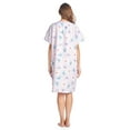 thumbnail image 3 of Casual Nights Women's Floral Woven Snap-Front Lounger House Dress, 3 of 5