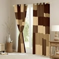 thumbnail image 3 of Manfei Vintage Abstract Adult Blackout Curtains Set of 2 (52x84 Each), Green Brown Geometric Window Curtains, Square Rectangle Curtains and Drapes, Curtains and Drapes Home Decor, 3 of 6