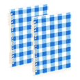 thumbnail image 2 of Haosy Blue Gingham Checker Pattern Notebooks 1-subject Journal 60 Sheets A5 College Ruled Paper Detachable Ring 8.3"x5.7", 2 of 8