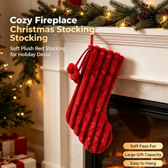 Red Christmas Stockings , Personalized Stocking Christmas Decor