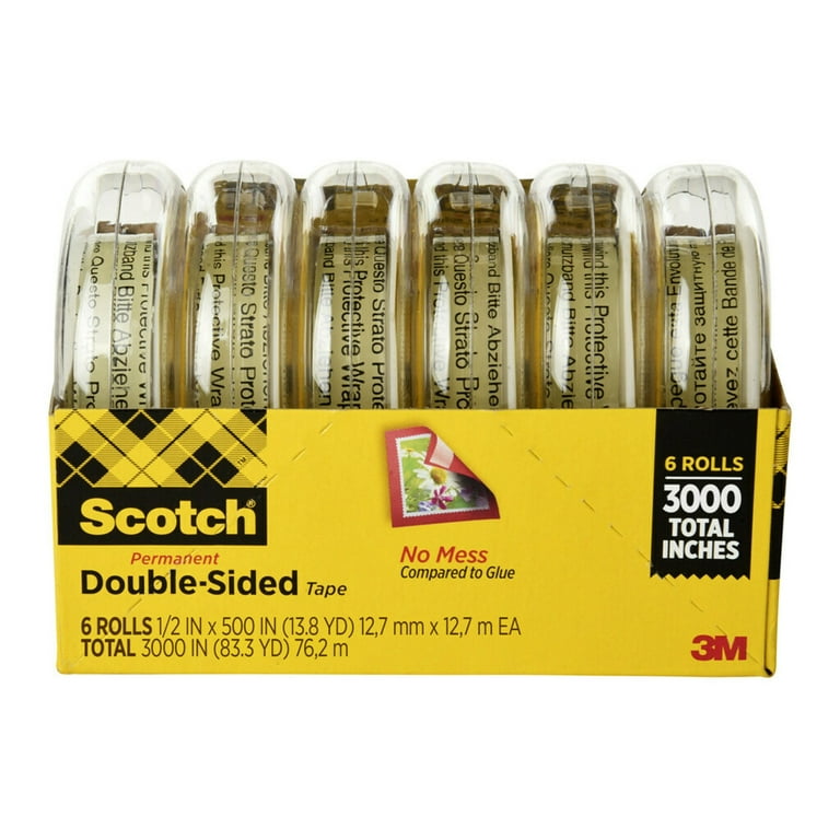 12 Pack: Scotch Double Sided Removable Scrapbooking Tape, Size: 0.5 x 25ft, Clear