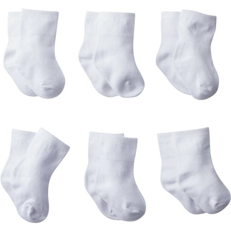 Baby Bootie Infant Socks - Gerber Wiggle-Proof White Jersey Ankle Bootie Socks, 8-pack (Baby Boys or Baby Girls, Unisex)