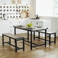 thumbnail image 2 of Kojooin 3 Piece Dining Table Set for 4, Kitchen Table with 2 Benches, Rectangular Rustic Small Space Furniture for Apartment or Studio, 2 of 8