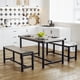 thumbnail image 2 of Yeshouse Juego de mesa de comedor moderno industrial de 3 piezas, mesa de 113 cm con 2 bancos, mesa de desayuno que ahorra espacio para cocina, apartamento o estudio, 2 of 8