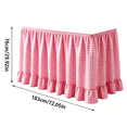 thumbnail image 2 of Light Pink Checkered Ruffled Table Skirt, Detachable Wrap‑Around Table Curtain With Fastener Tape, Under‑Table Concealment Cover For Wedding Banquet, Buffet, Party, Podium Decoration (Light Pink), 2 of 6