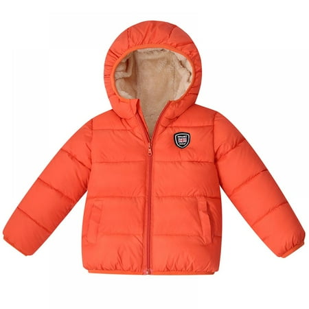 

Baby Boys Girls Down Parkas Coat Winter Warm Cotton Coat Kids Outwear Hoodie Jacket Toddler Hooded Coat Long Sleeve Zipper Solid Warm Outfits 2-7T