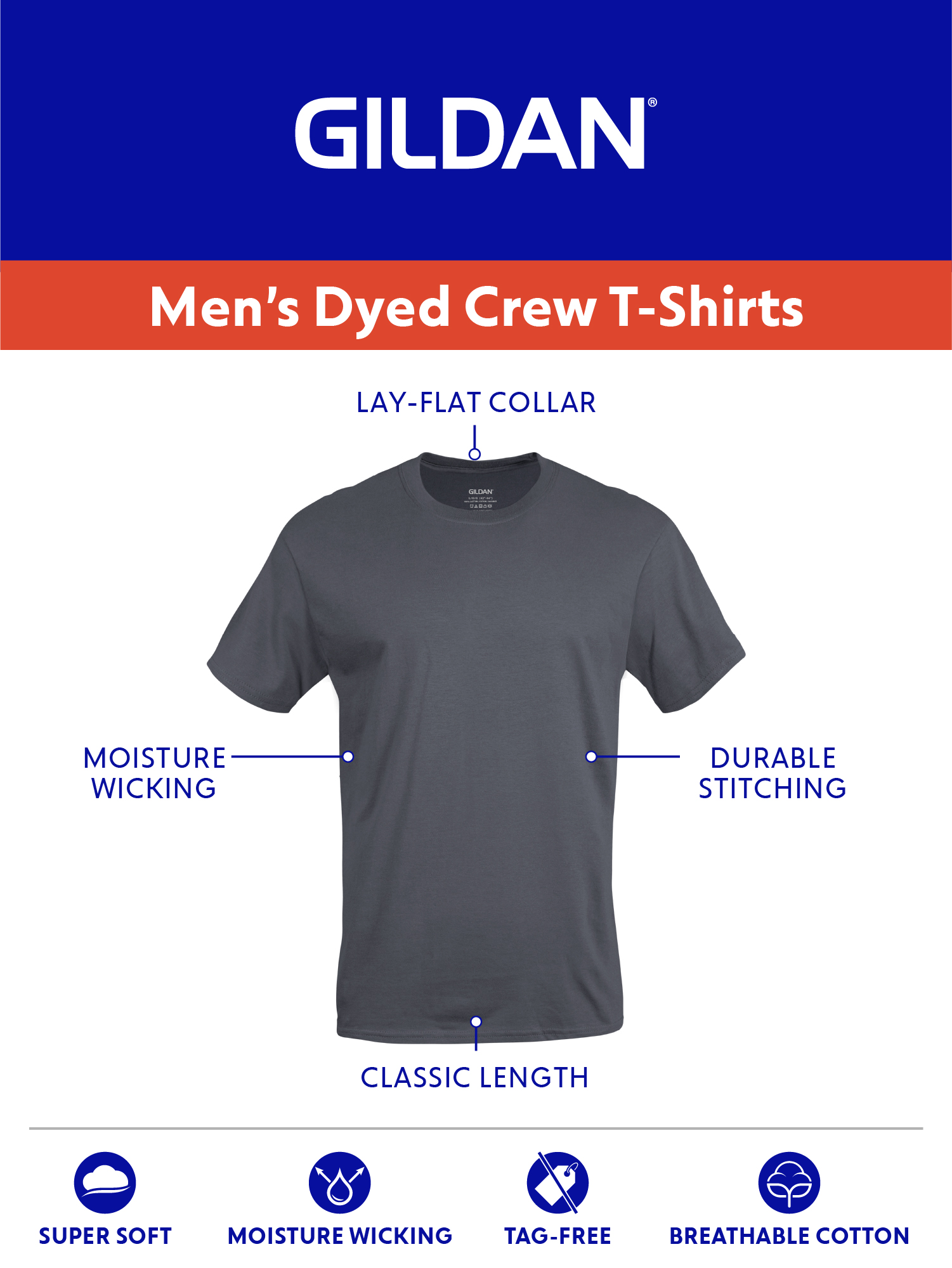 Gildan Men's Cotton Crew Neck T-Shirts, 10-Pack photo 5
