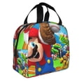 thumbnail image 2 of Lsque Mario Print Insulated Lunch Bag with Thick Aluminum Foil Lunch Tote Bag with Front Pocket for Men and Women, Ideal for Work, School, Picnics, and Travel, 2 of 8