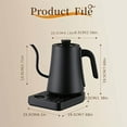 thumbnail image 4 of 1pc Electric Kettles, Gooseneck Electric Kettle with ±1℉ Temperature Control, 304 Stainless Steel Inner Liner for Quick Heating - Ideal for Pour Over Coffee & Brewing Tea, Boiling Hot Water, 4 of 7
