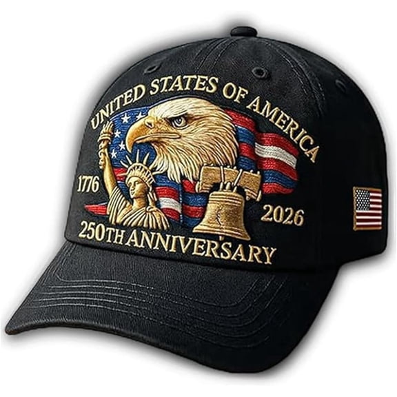 250 Anniversary USA Hat, United States 250th Anniversary Adjustable Patriotic Baseball Cap, Commemorative American Heritage