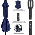 thumbnail image 4 of Topeakmart 7.5ft Patio Umbrella Outdoor Market Umbrella with 6 Ribs & 18 LED Solar Lights Navy Blue, 4 of 9