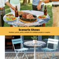 thumbnail image 6 of Elastic Fitted Round Tablecloth, Blue Starfish Coastal Waterproof Stretch Table Cover for 55"-60" Tables, Eucalyptus Summer Nautical Shell Washable Outdoor Tablecloths for Patio, Picnic, Camping, 6 of 9