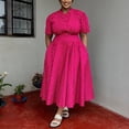 thumbnail image 6 of AURA Plus Size Boho Maxi Dress Women V Neck Summer Print Dress Short Sleeve Casual Vacation Dress, 6 of 7