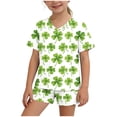 thumbnail image 1 of Ensemble de Blouses à Manches Longues et Col en V Imprimé pour la Saint-Patrick pour Femmes avec Poche, 1 of 8