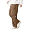 thumbnail image 2 of Yaoyar Men's Vintage Corduroy Work Pants Solid Color Stretch Waist Drawstring Multi-Pocket Casual Long Trousers, 2 of 9