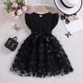 thumbnail image 5 of RMGVDSD Toddler Flower Girl Dress Girls Summer Dress Ruffle Sleeves Tulle Dresses Bowknot Tutu Birthday Princess Dresses Party Sundress 3-4 Years, 5 of 5