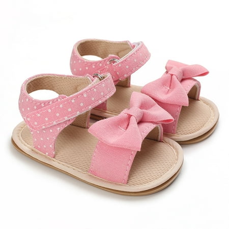 

NEGJ Girls Sandals Summer Shoes Outdoor First Walk Shoes Toddler Girls Shoes For Summer With Flower Bowknot