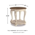 thumbnail image 6 of Signature Design by Ashley Realyn End Table, White and Brown Two-Tone Farmhouse Side Table with Fixed Lower Shelf, 6 of 6