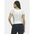 thumbnail image 3 of No Boundaries Lace Square Neck Top, Women's, 3 of 5