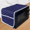 thumbnail image 1 of Indigo Microwave Oven Cover, 3D Print Like Geometrical Futuristic Inspired Shadow Boxes Cubes Image Print, Water Resistant Organizer with Pockets Kitchen, 36" x 12", Dark Blue and Blue, by Ambesonne, 1 of 4