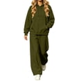 thumbnail image 2 of Lutiedan 2 Piece Sweatsuit for Women Casual Baggy Fleece Tracksuit Long Sleeve Hoodie with Pocket and Barrel Sweatpants S-3XL, 2 of 7